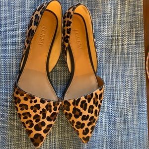 J. Crew Leopard Zoe D’Orsay Calf Hair Flats